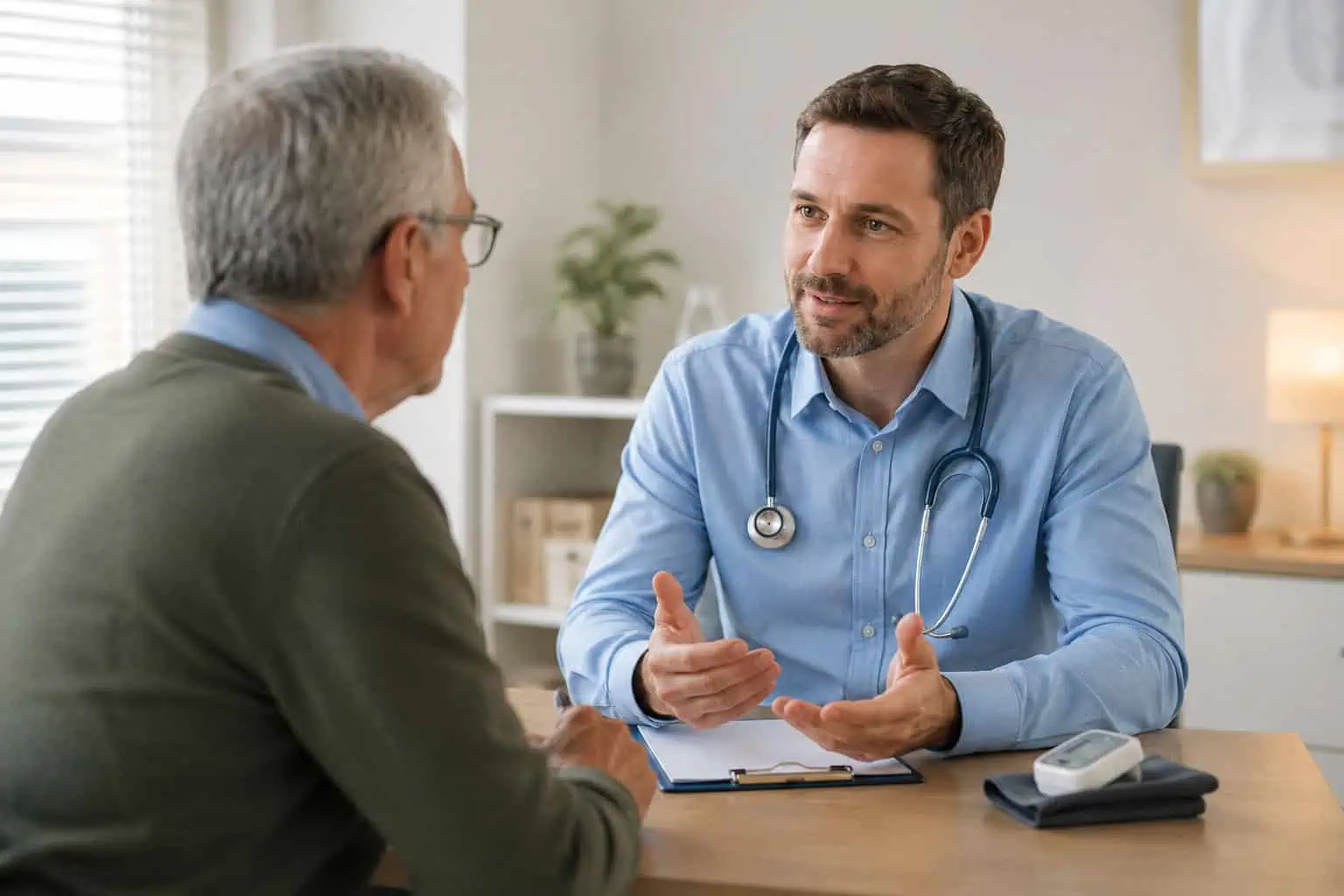 ECG consultation in a bright clinic
