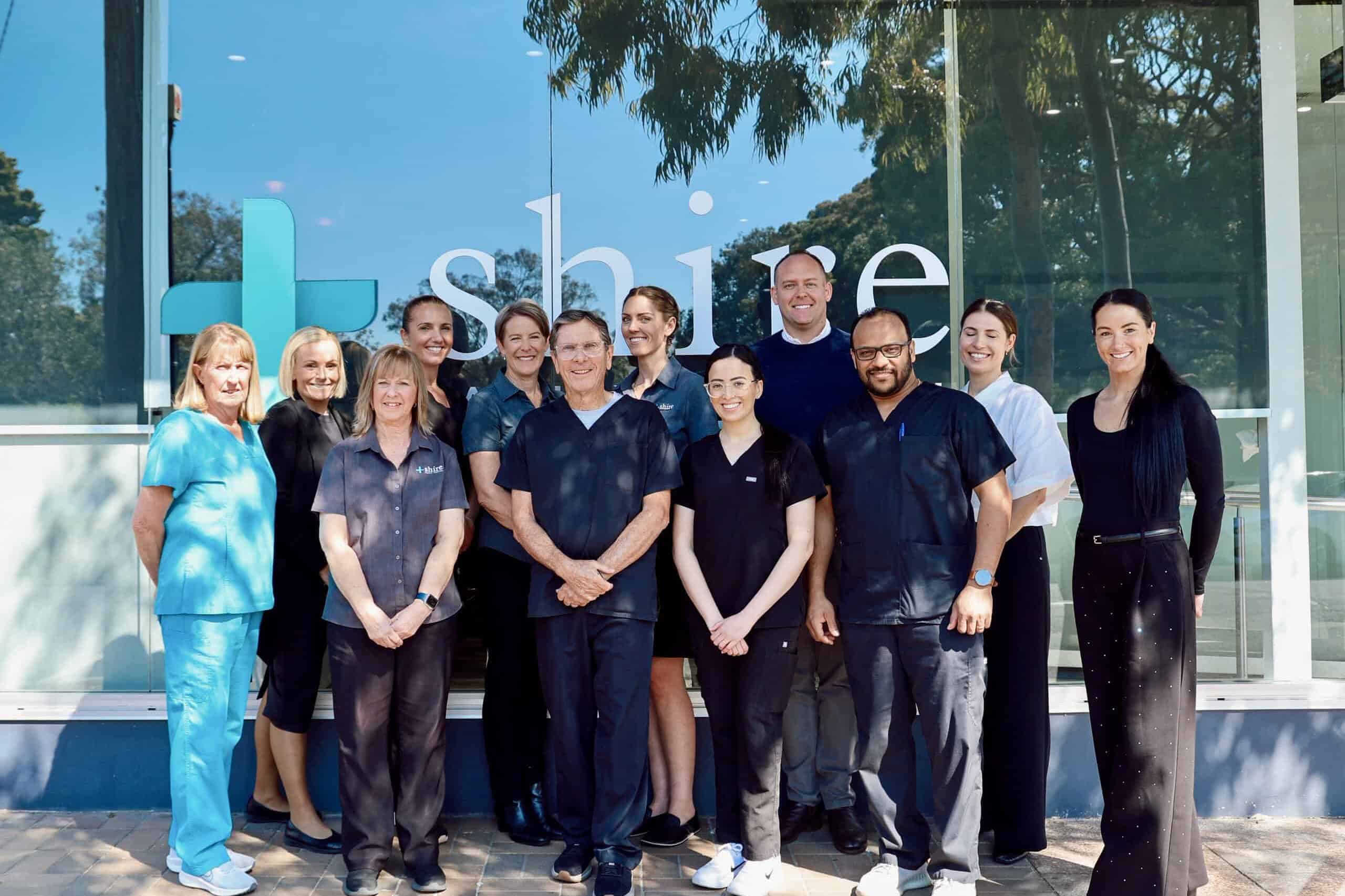 The team of doctors, nurses, and staff outside Shire Family Medical in Sutherland