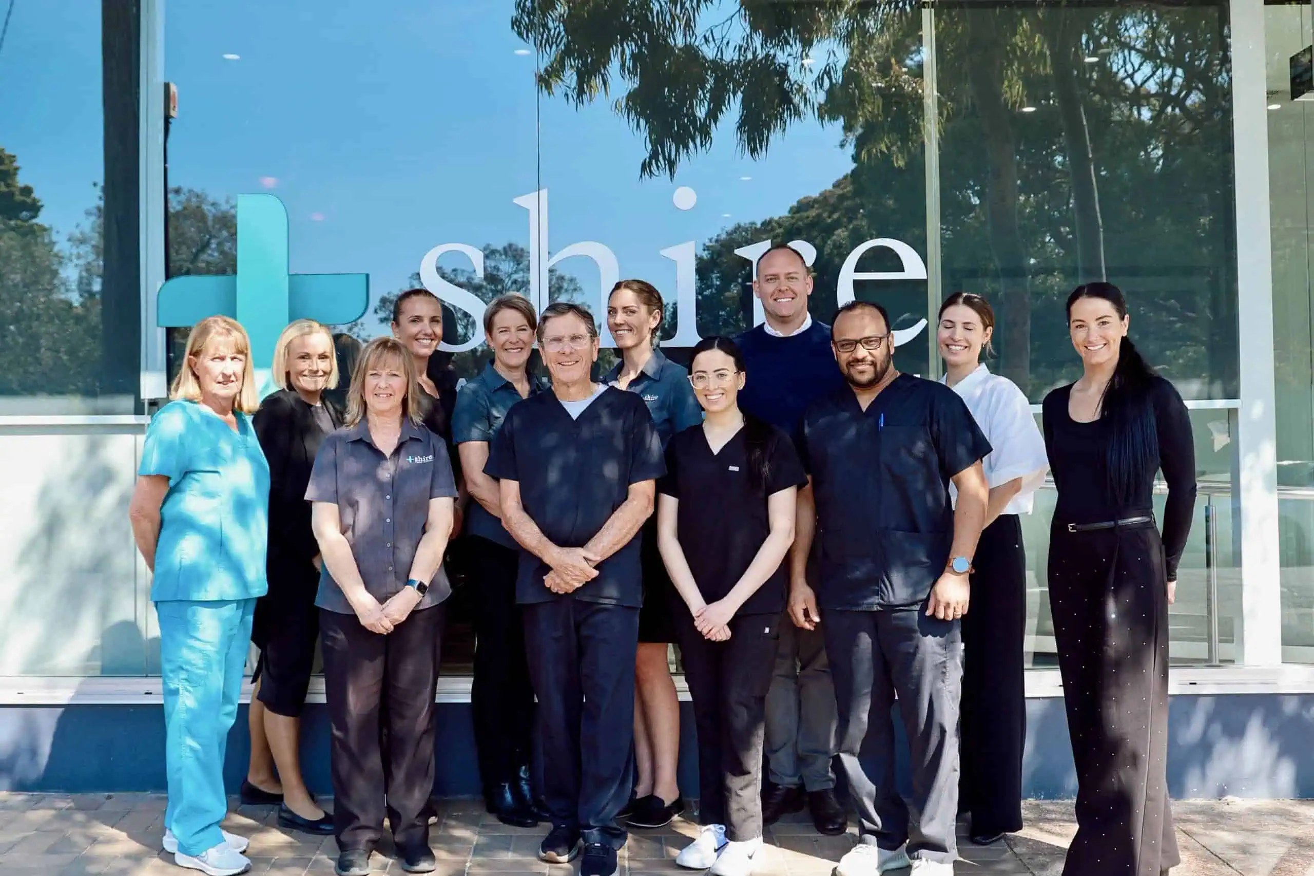 The team of doctors, nurses, and staff outside Shire Family Medical in Sutherland