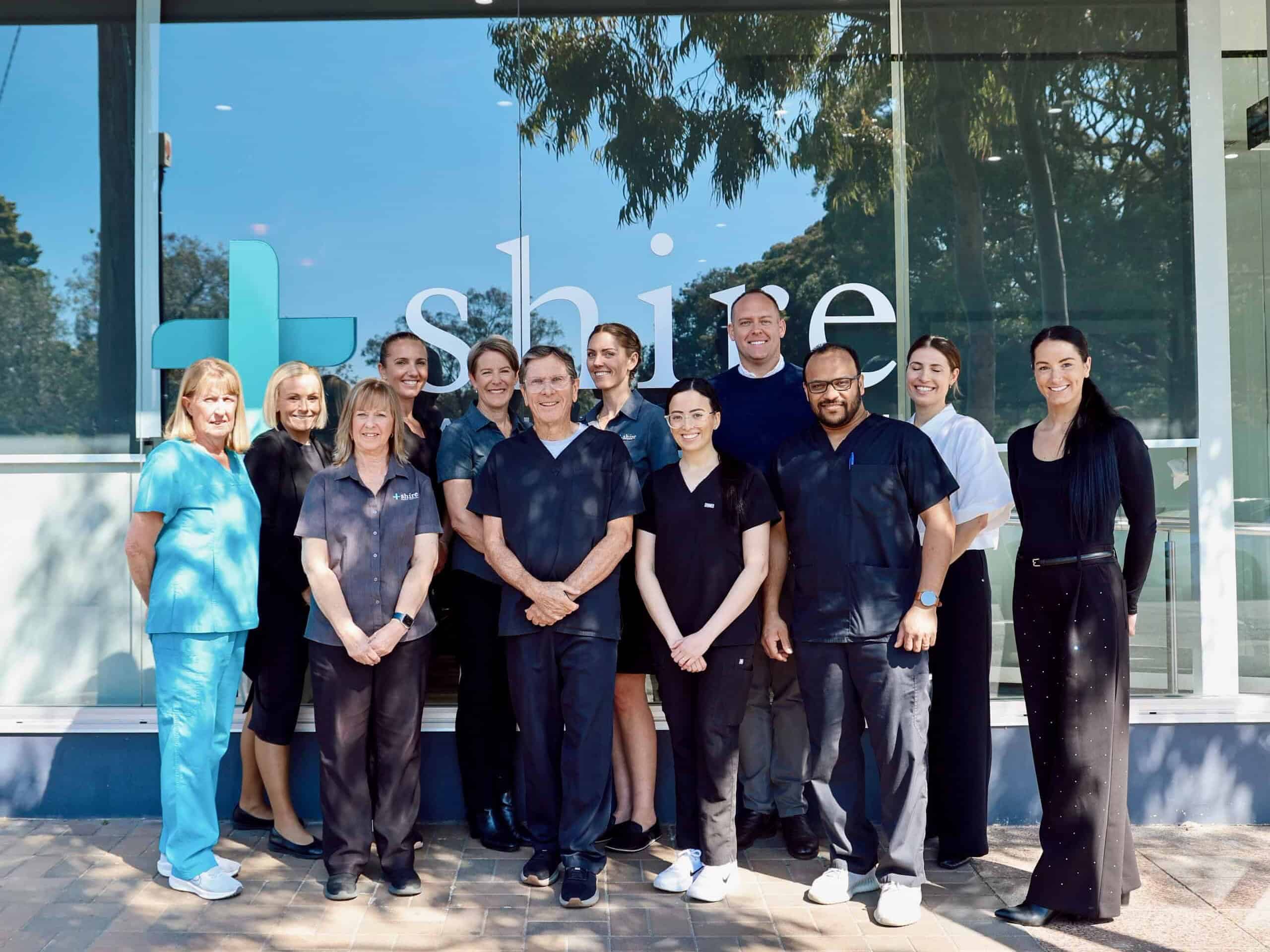The team of doctors, nurses, and staff outside Shire Family Medical in Sutherland